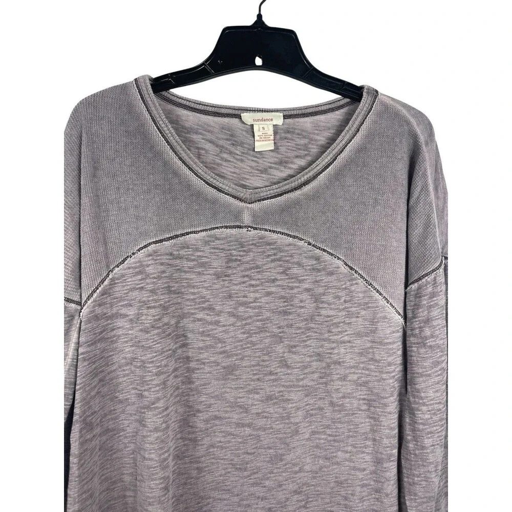 Sundance Grayish Purple Waffle Oversized Tunic Top S